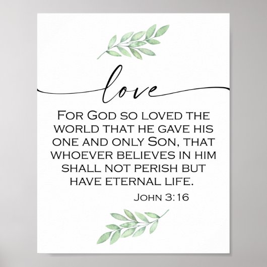 Liebe Bible Verse von John 3:16 Poster (Vorne)