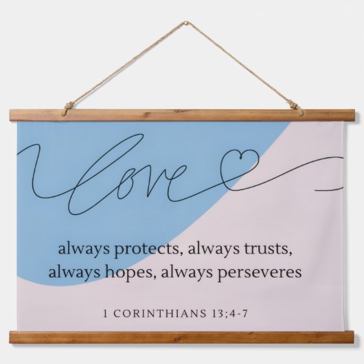 Liebe Bible Verse Wandteppich Mit Holzrahmen (Vorne)