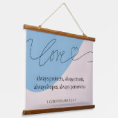 Liebe Bible Verse Wandteppich Mit Holzrahmen (Gewinkelt)