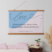 Liebe Bible Verse Wandteppich Mit Holzrahmen (Schlafzimmer)