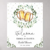 Liebe Bierbrauer Cheers Brautparty Willkommen Poster (Vorne)