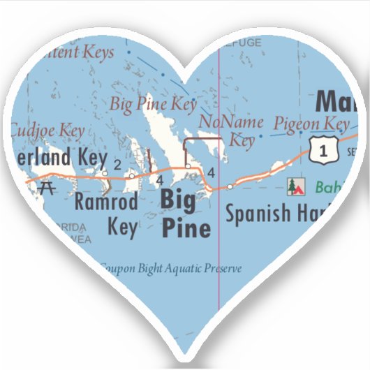 Liebe Big Pine Key Aufkleber (Vorderseite)