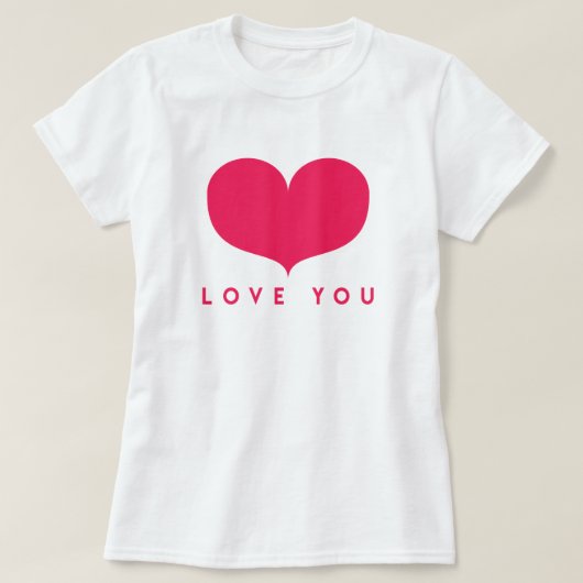 Liebe | Big Pink Heart T - Shirt (Design vorne)