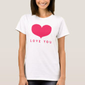 Liebe | Big Pink Heart T - Shirt (Vorderseite)