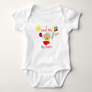 Liebe Big Sister Strichmännchen Girl Baby Strampler