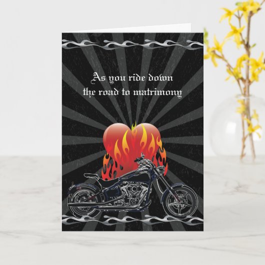 Liebe Biker Hochzeit Karte (Gelbe Blume)