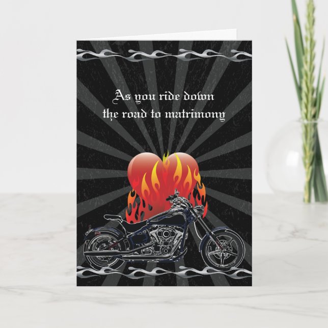 Liebe Biker Hochzeit Karte (Vorderseite)