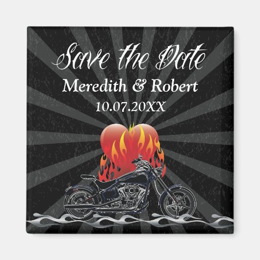 Liebe Biker Save the Date Magnet (Vorne)