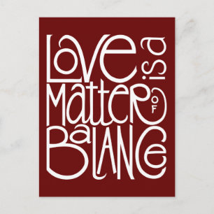 Liebe-Bilanz Weißes Postcard Postkarte