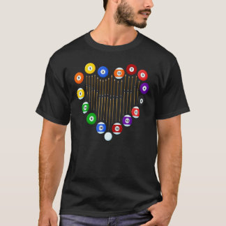 Liebe Billiard Billiard Billiard Ball Billiard Pla T-Shirt