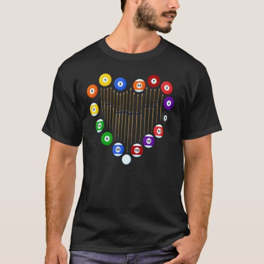 Liebe Billiard Billiard Billiard Ball Billiard Pla T-Shirt (Vorderseite)