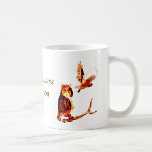 Liebe Bird Art Tawny Owls Kaffeetasse