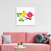 Liebe Birdies Stretched Canvas Print Wall Art Leinwanddruck (Insitu (Wohnzimmer))