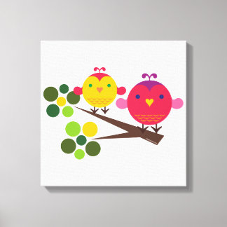 Liebe Birdies Stretched Canvas Print Wall Art Leinwanddruck