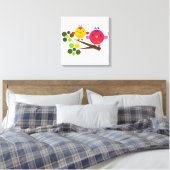 Liebe Birdies Stretched Canvas Print Wall Art Leinwanddruck (Insitu (Schlafzimmer))