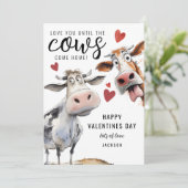 Liebe bis die Kühe Zuhause kommen | Valentinstag Einladung (Stehend Vorderseite)