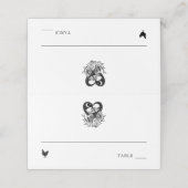 Liebe bis zum Tod Skelette und Rose Platzkarte (Außenseite Aufgefaltet)