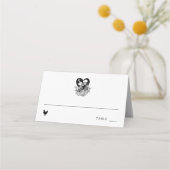 Liebe bis zum Tod Skelette und Rose Platzkarte (Rückseite)