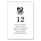 Liebe bis zum Tod Skelette und Rose Tischnummer (Vorderseite)