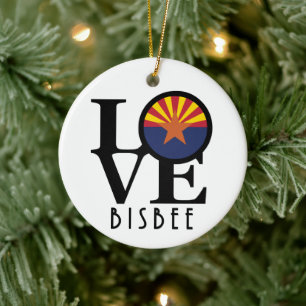LIEBE Bisbee Arizona Keramik Ornament