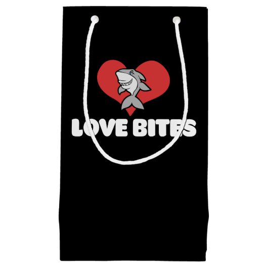 Liebe bites Funny Valentine's Day Shark Spaß Kleine Geschenktüte (Vorderseite)
