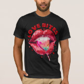 Liebe Bites Niedlich Lips Lollipop-Funny Valentine T-Shirt (Vorderseite)