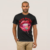 Liebe Bites Niedlich Lips Lollipop-Funny Valentine T-Shirt (Vorne ganz)