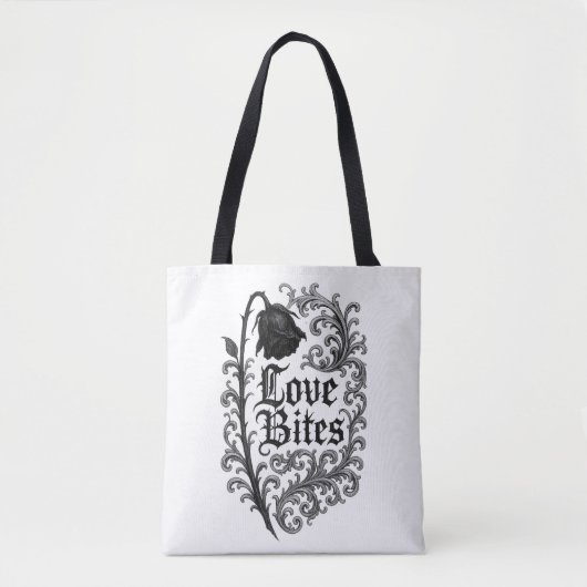 Liebe Bitten: Gotische Rose Tattoo Design Tasche (Vorderseite)