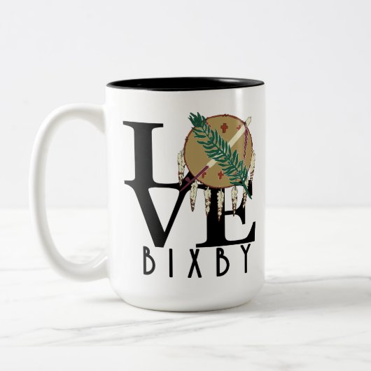LIEBE Bixby Oklahoma 15oz Zweifarbige Tasse (Links)