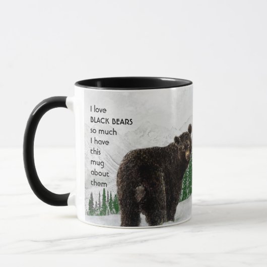 Liebe BLACK BEARS so viel Spaß Zitat Tasse (Links)