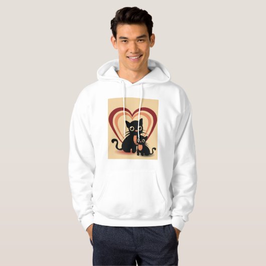 Liebe Black Cats Mens Hoodie (Vorne ganz)