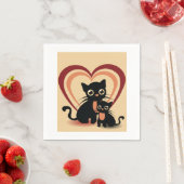 Liebe Black Cats Paper Napkins Serviette (Beispiel)