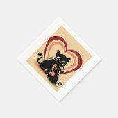 Liebe Black Cats Paper Napkins Serviette (Ecke)