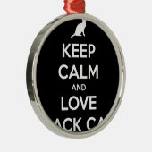 Liebe Black Cats Silbernes Ornament (Rechts)