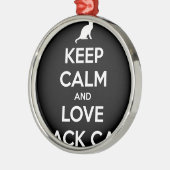 Liebe Black Cats Silbernes Ornament (Links)
