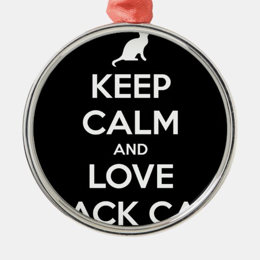 Liebe Black Cats Silbernes Ornament (Vorne)
