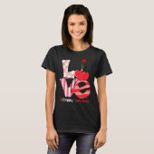 Liebe Black Cockapoo Hund mit Hut Valentine T-Shirt (Vorne ganz)
