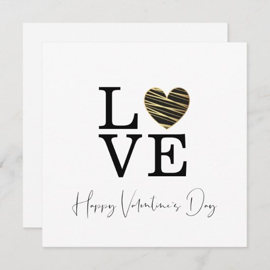 Liebe Black Heart Happy Valentine's Day Script (Vorne/Hinten)