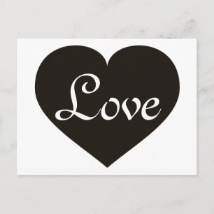 Liebe Black Heart Postkarte