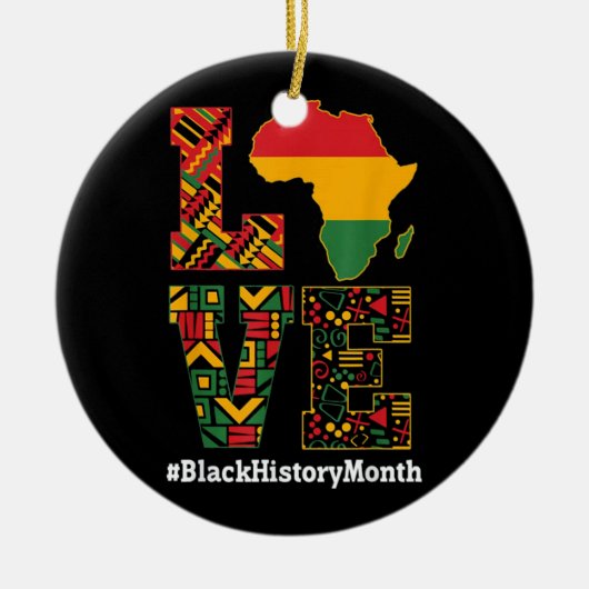 LIEBE Black History Montag Afrika Karte Keramik Ornament (Vorne)