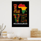 LIEBE Black History Montag Afrika Karte Poster (Küche)