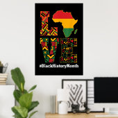 LIEBE Black History Montag Afrika Karte Poster (Heimbüro)
