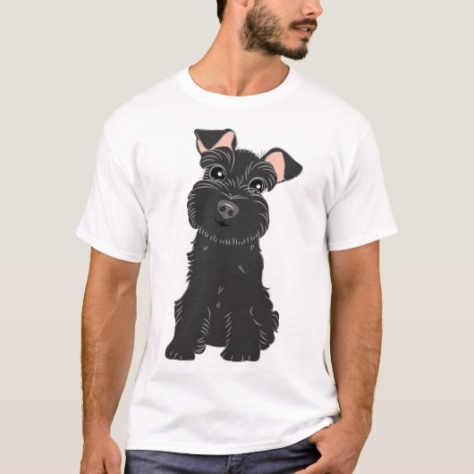 Liebe Black Miniature Schnauzer Sticker T-Shirt (Vorderseite)