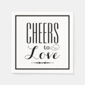 Liebe Black Wedding Typografie Serviette (Vorderseite)