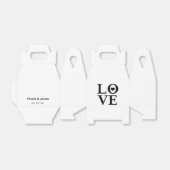 LIEBE Black & White Heart Custom Wedding Gefallen Geschenkschachtel (Ungefaltet)