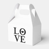 LIEBE Black & White Heart Custom Wedding Gefallen Geschenkschachtel (Vorderseite)