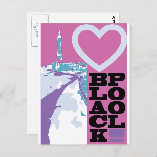 Liebe Blackpool Postkarte (Vorne/Hinten)