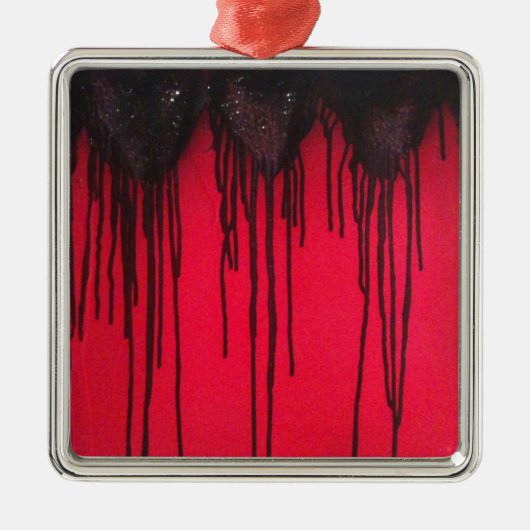 Liebe blass Black Silbernes Ornament (Vorne)