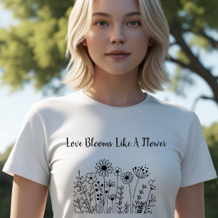 Liebe bläst wie eine Blume Vintages Design T-Shirt