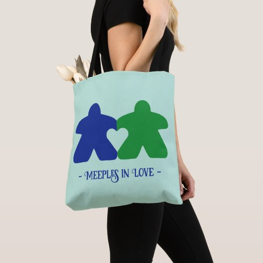 Liebe, blaue und grüne Tasche (Von Nahem)